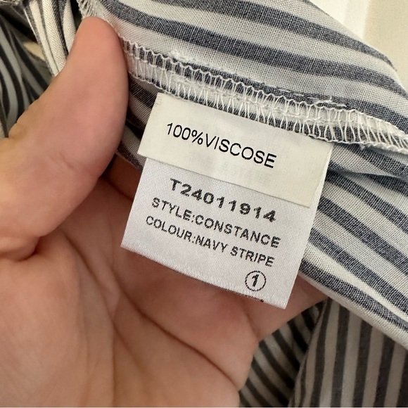 Lindy Bop Constance Navy Stripe Wrap Dress NEW - Picture 7 of 7